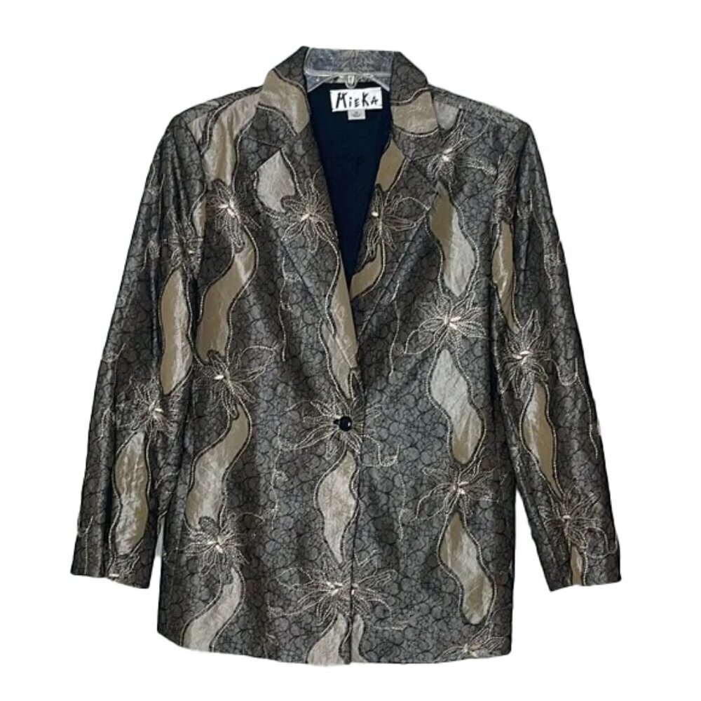 🆕 MIEKA Floral Bronze Blazer Size 14
